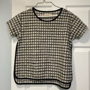 XS Madewell Boxy Cropped Thick Black and White Short Sleeve shirt